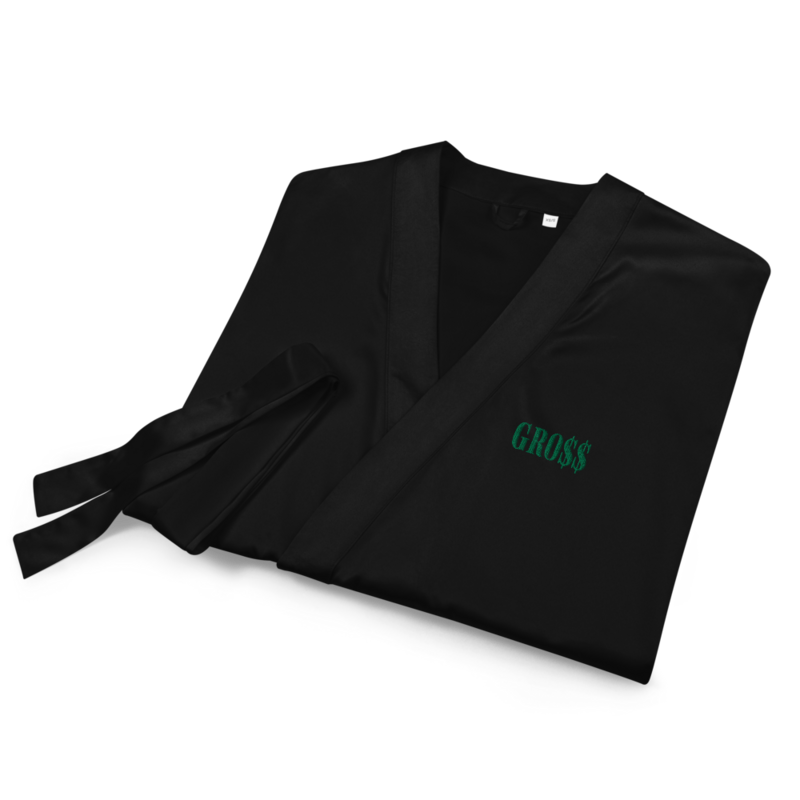 GRO$$ (KELLY GREEN) Satin robe (BLACK)