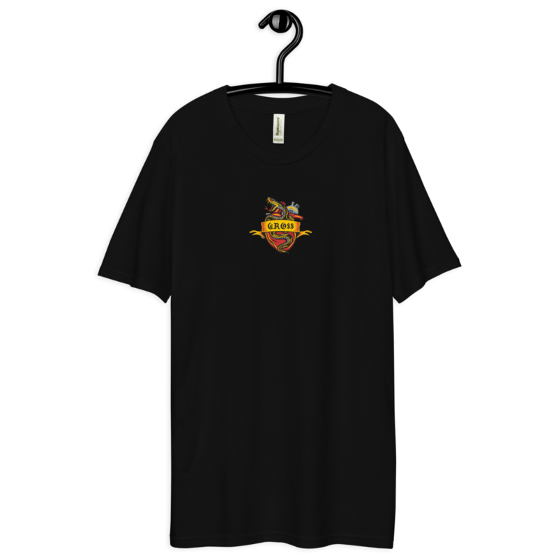 GRO$$ VENOM HEART Unisex premium viscose hemp t-shirt (CAVIAR BLACK)