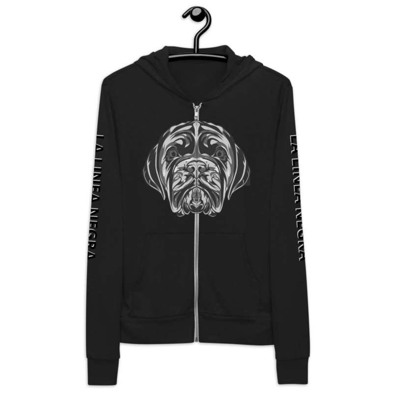 LA LINEA NEGRA (BLACK)/"LA LINEA NEGRA" (BLACK/WHITE) Unisex zip hoodie (BLACK)
