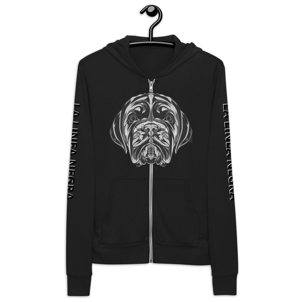 LA LINEA NEGRA (BLACK)/"LA LINEA NEGRA" (BLACK/WHITE) Unisex zip hoodie (BLACK)