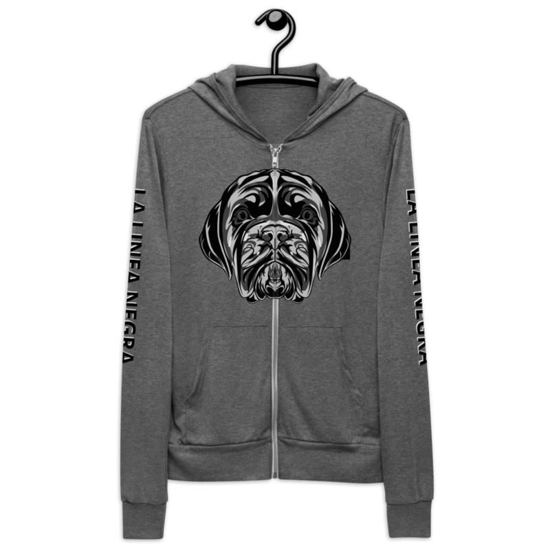 LA LINEA NEGRA (BLACK)/"LA LINEA NEGRA" (BLACK/WHITE) Unisex zip hoodie (GREY)