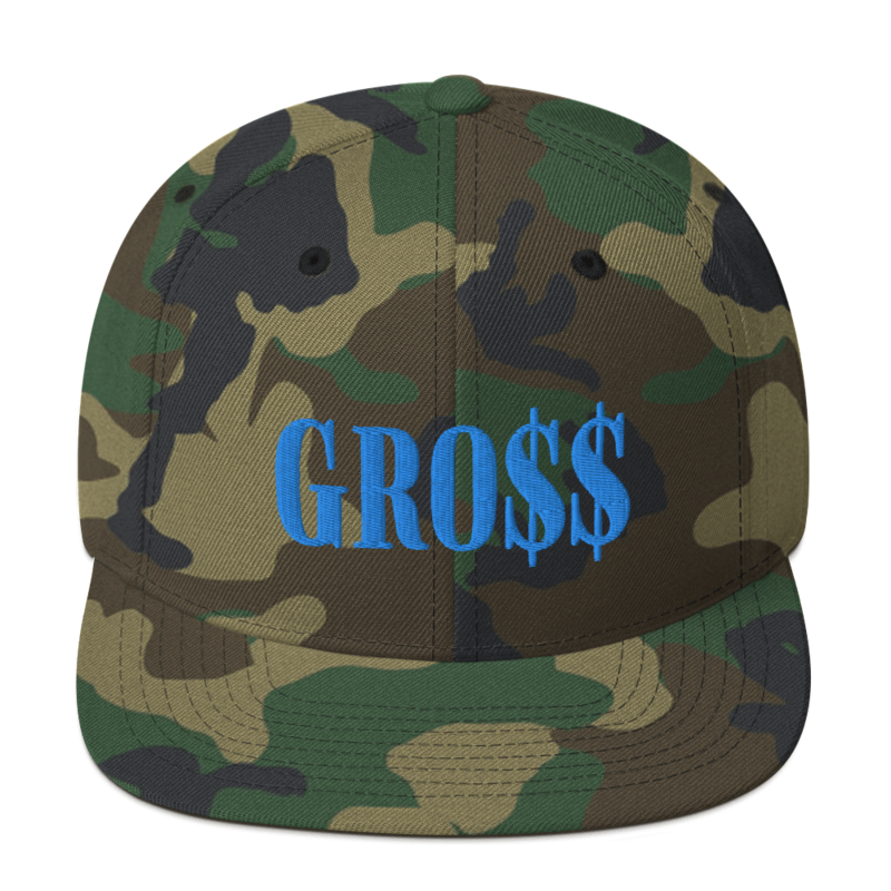 GRO$$ (BAE BLUE) Snapback Hat (GREEN CAMO)