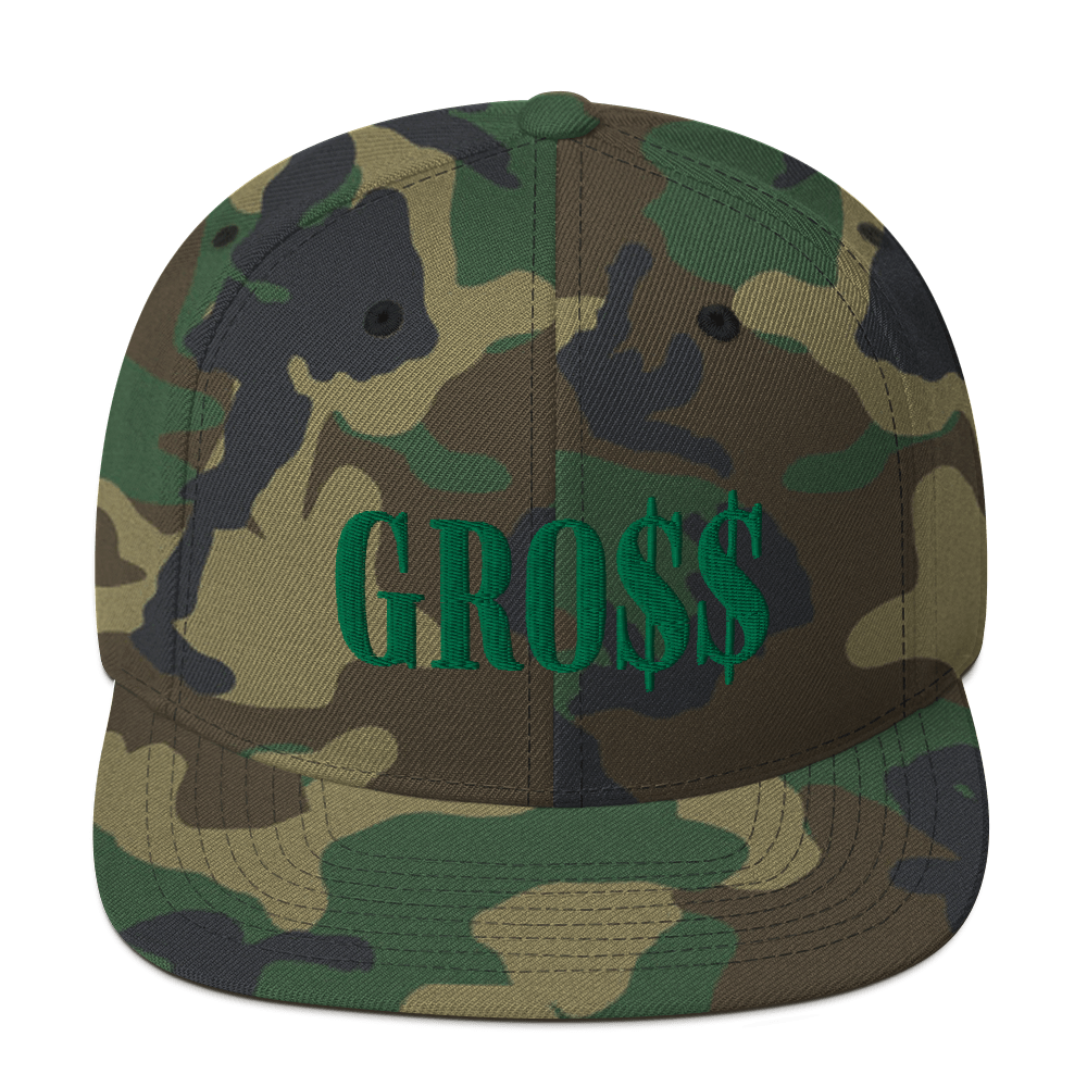  GRO$$ (KELLY GREEN) Snapback Hat (GREEN CAMO)