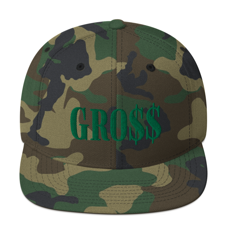  GRO$$ (KELLY GREEN) Snapback Hat (GREEN CAMO)
