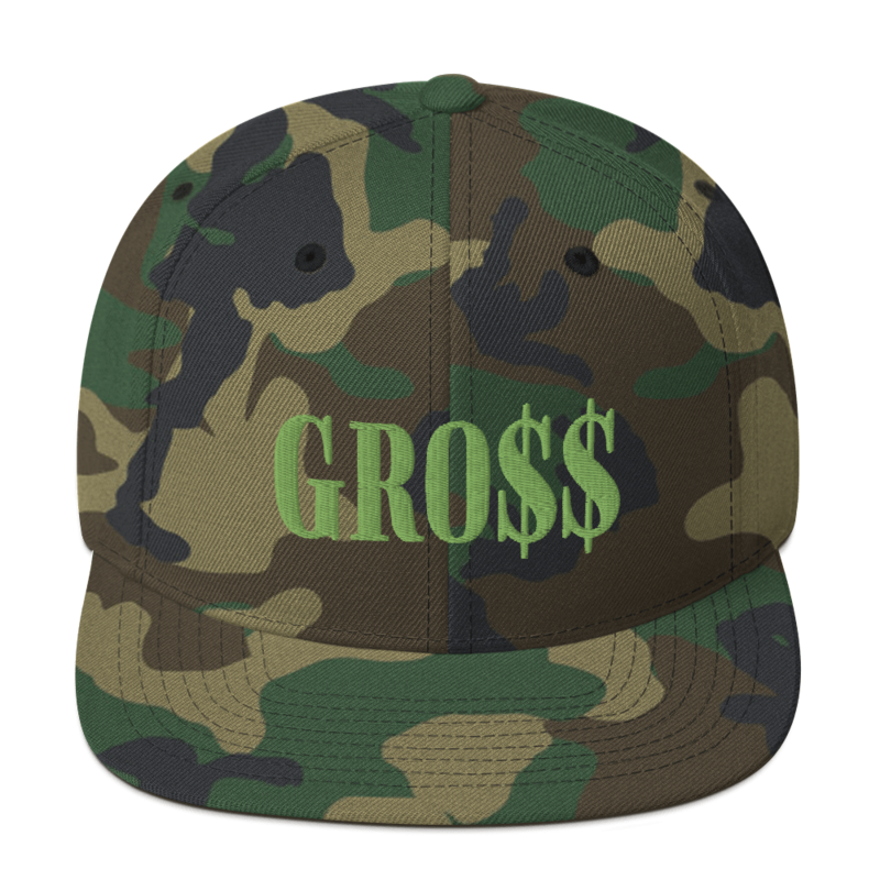  GRO$$ (KIWI GREEN) Snapback Hat (GREEN CAMO)