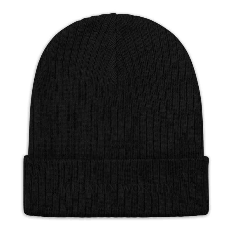 MELANIN WORHTY (BLACK) ECO FRIENDLY cuffed beanie (BLACK)