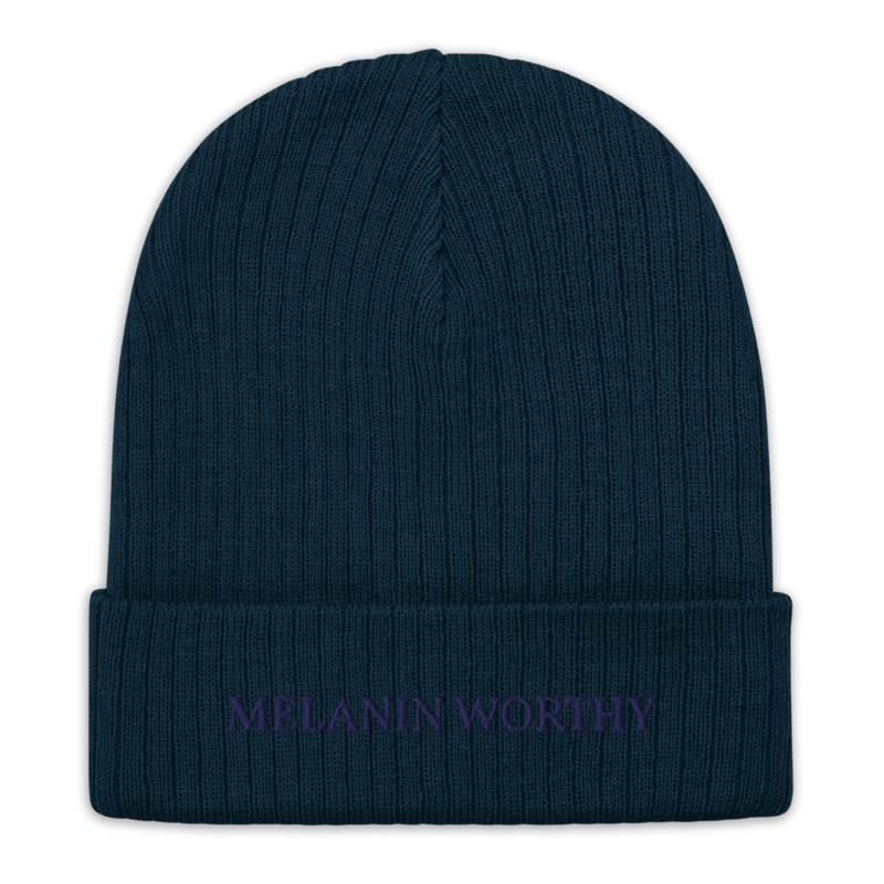 MELANIN WORHTY (NAVY BLUE) ECO FRIENDLY cuffed beanie (NAVY BLUE)