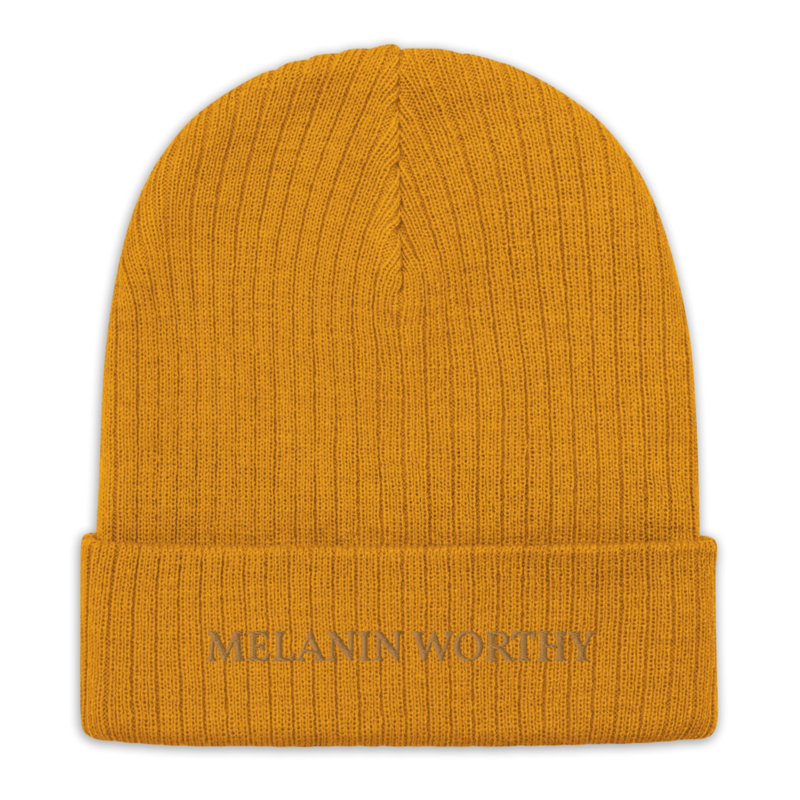 MELANIN WORHTY (OLD GOLD) ECO FRIENDLY cuffed beanie (MUSTARD YELLOW)