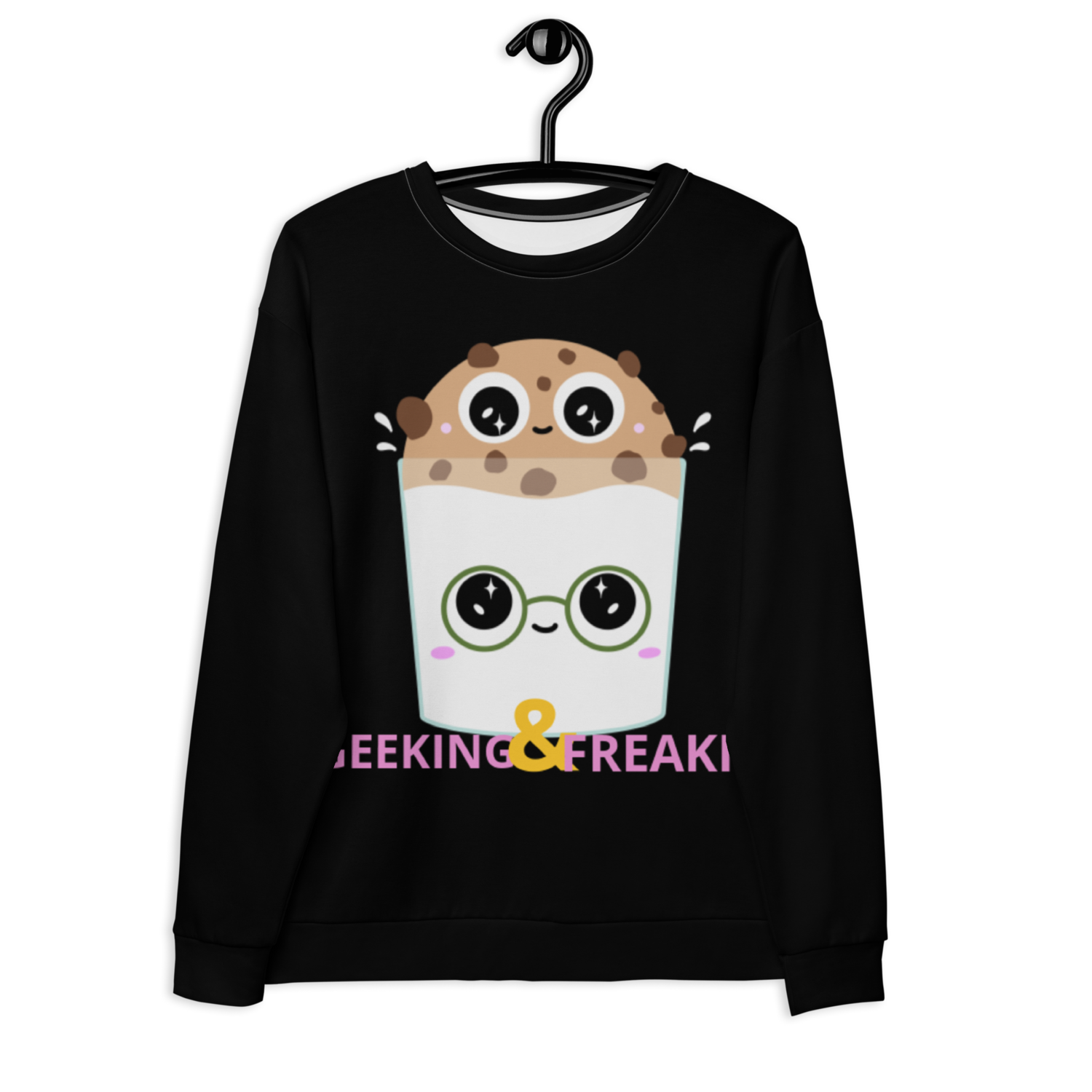 DANKTIFIED (PINK)/GEEKING &amp; FREAKING MILK &amp; COOKIE Unisex Sweatshirt (BLACK)