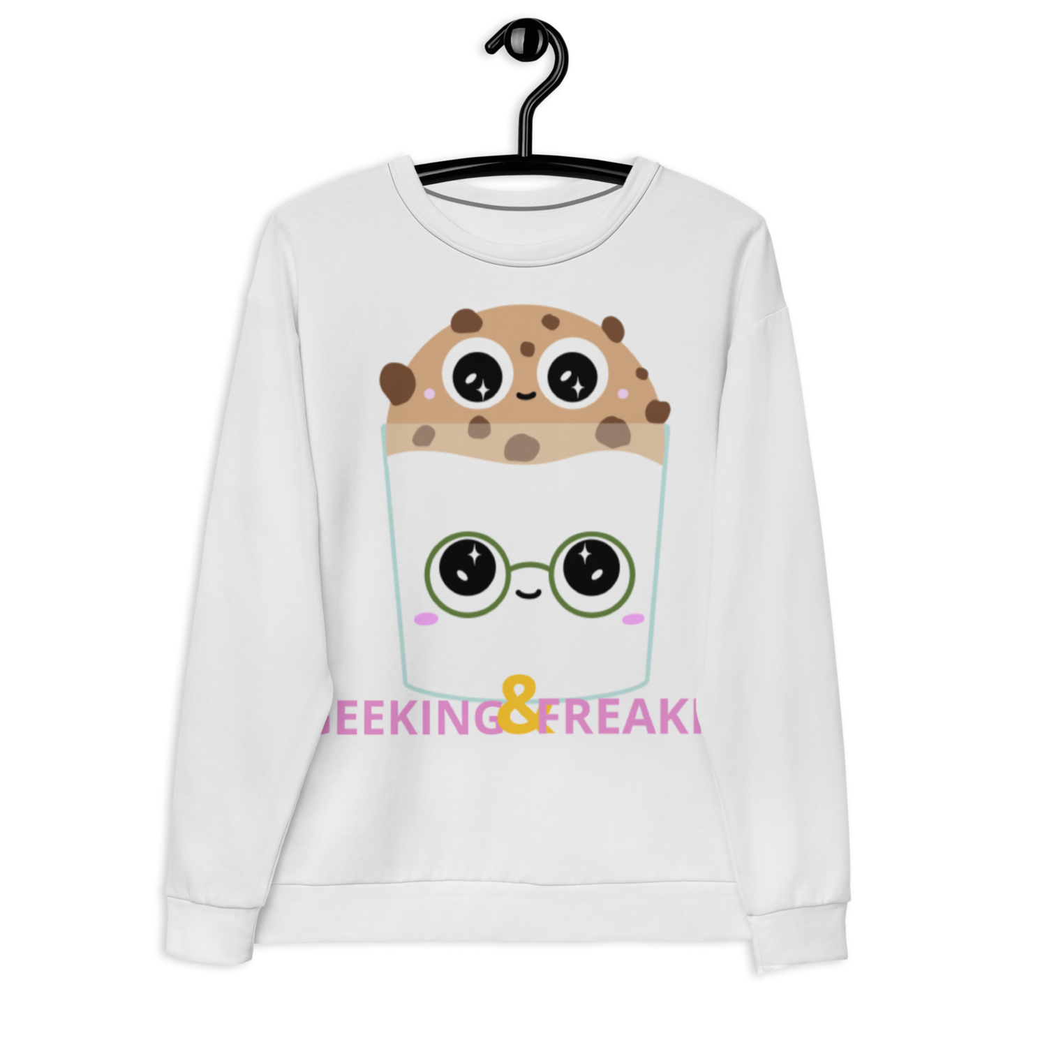 DANKTIFIED (PINK)/GEEKING &amp; FREAKING MILK &amp; COOKIE Unisex Sweatshirt (WHITE)