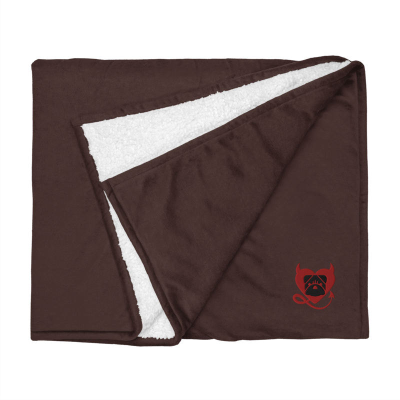 BULLYCRUSH (RED/BLACK) Premium sherpa PUPPY blanket (FIRESIDE BROWN)