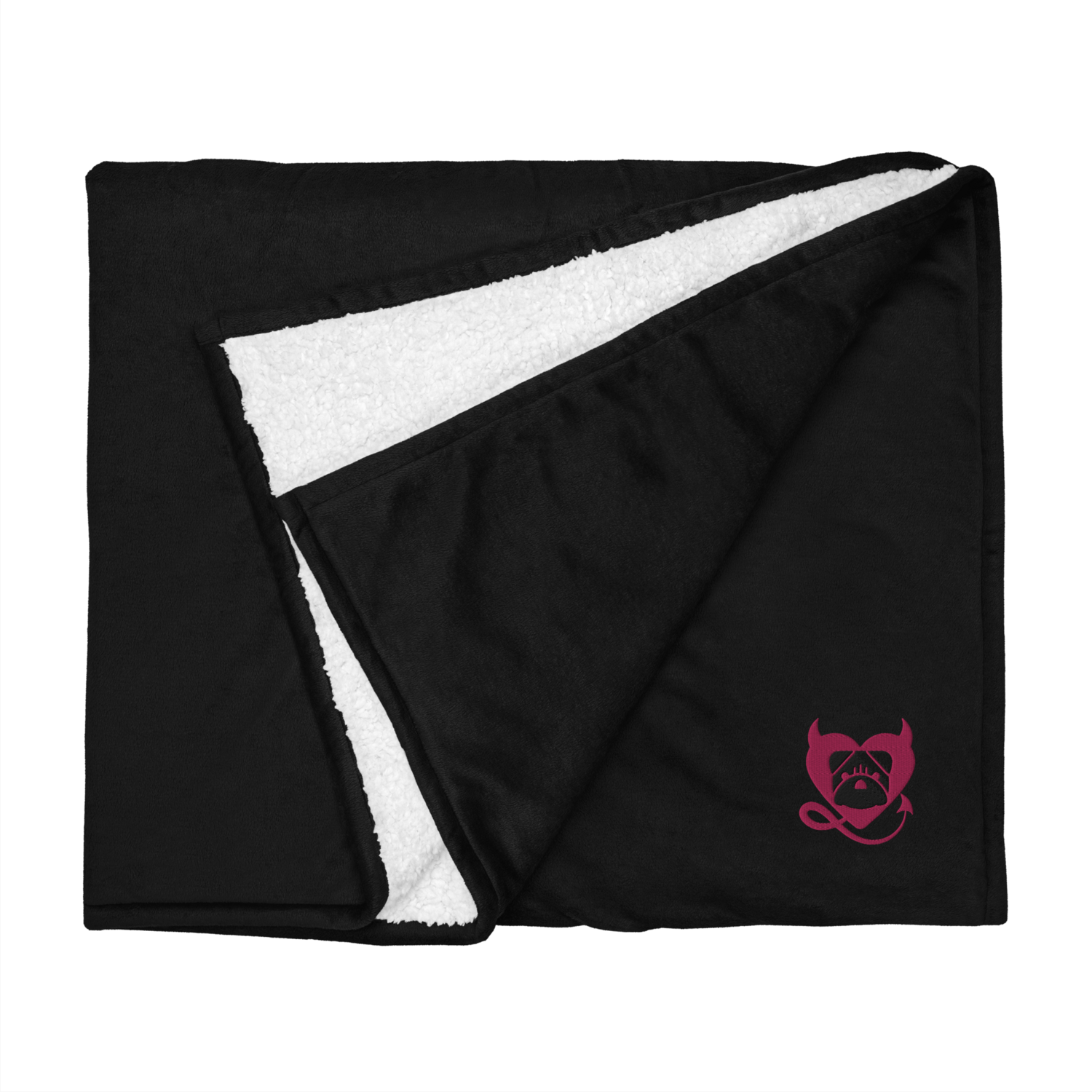 BULLYCRUSH (PINK/BLACK) Premium sherpa PUPPY blanket (BLACK)