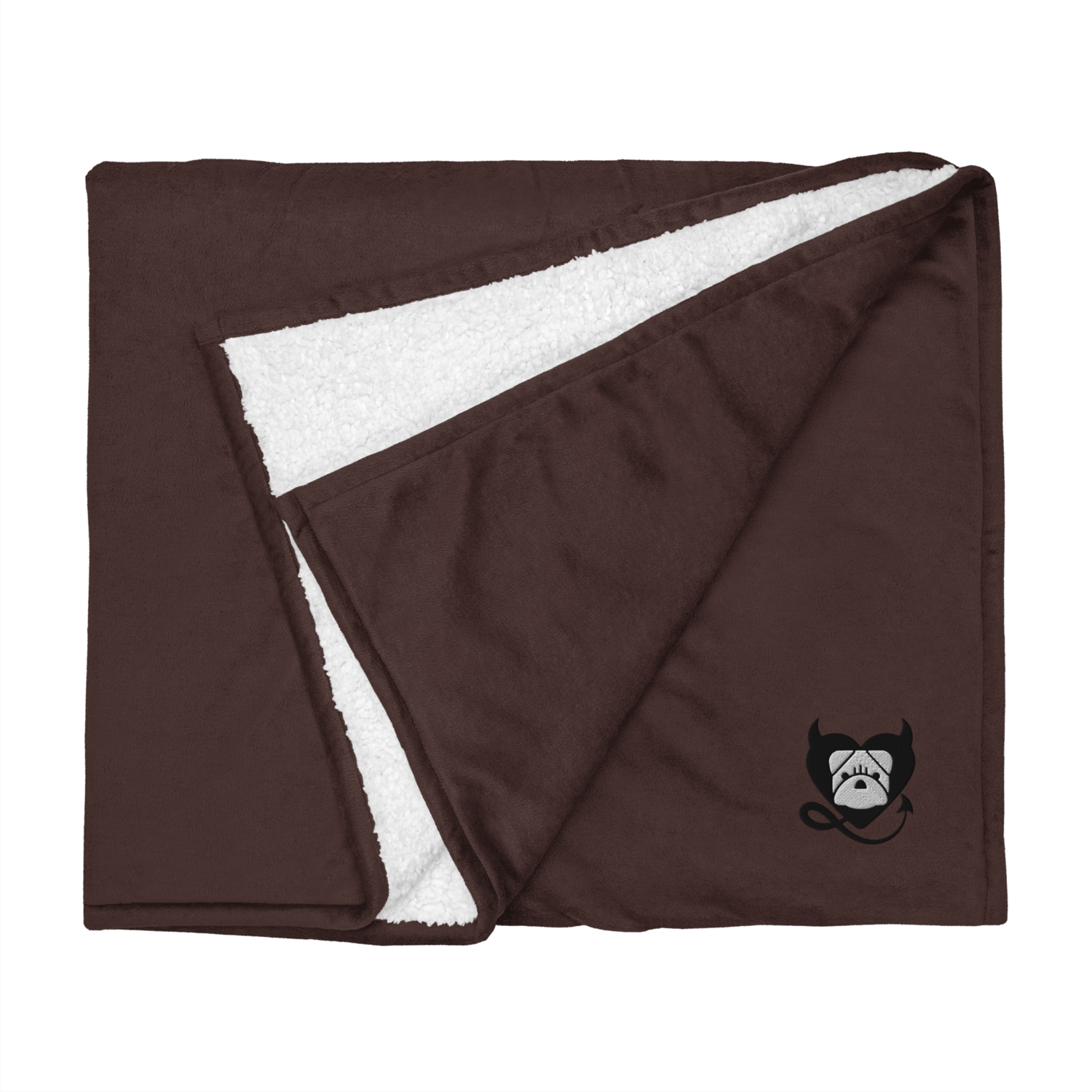 BULLYCRUSH (BLACK/WHITE) Premium sherpa PUPPY blanket (FIRESIDE BROWN)