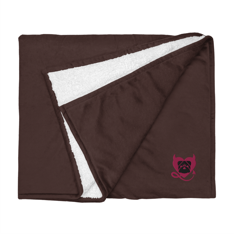 BULLYCRUSH (PINK/BLACK) Premium sherpa PUPPY blanket (FIRESIDE BROWN)