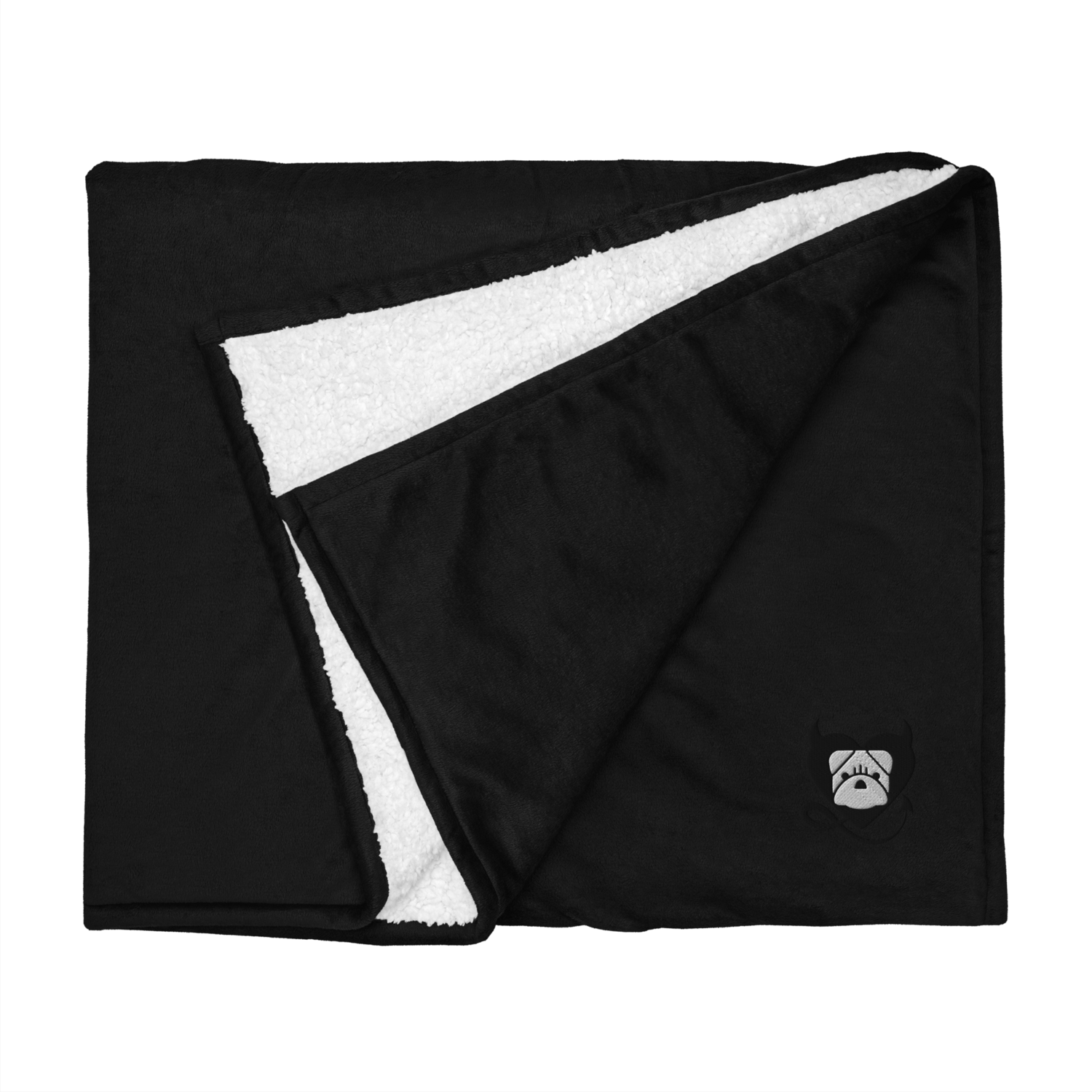 BULLYCRUSH (BLACK/WHITE) Premium sherpa PUPPY blanket (BLACK)