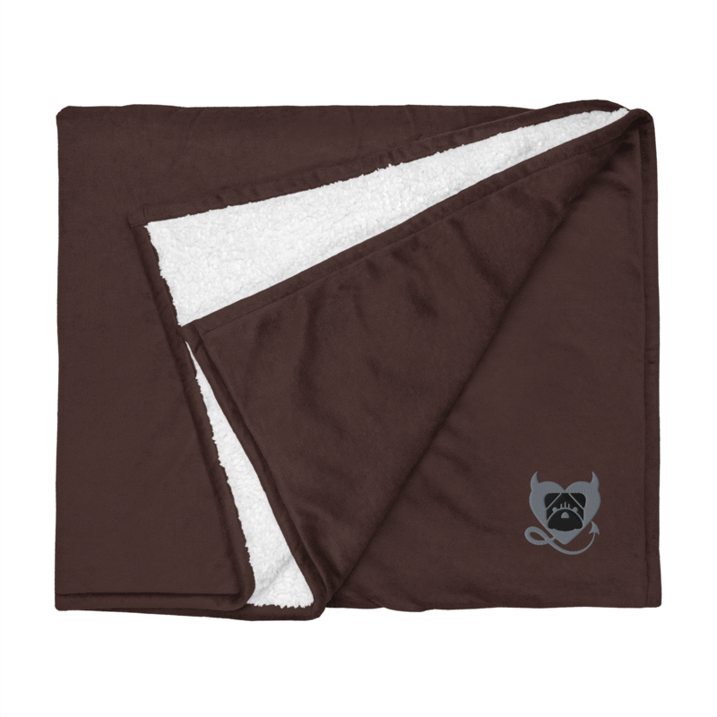 BULLYCRUSH (GREY/BLACK) Premium sherpa PUPPY blanket (FIRESIDE BROWN)