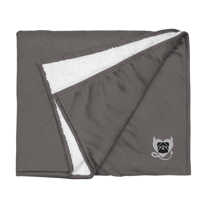 BULLYCRUSH (WHITE/BLACK) Premium sherpa PUPPY blanket (HEATHER GREY)