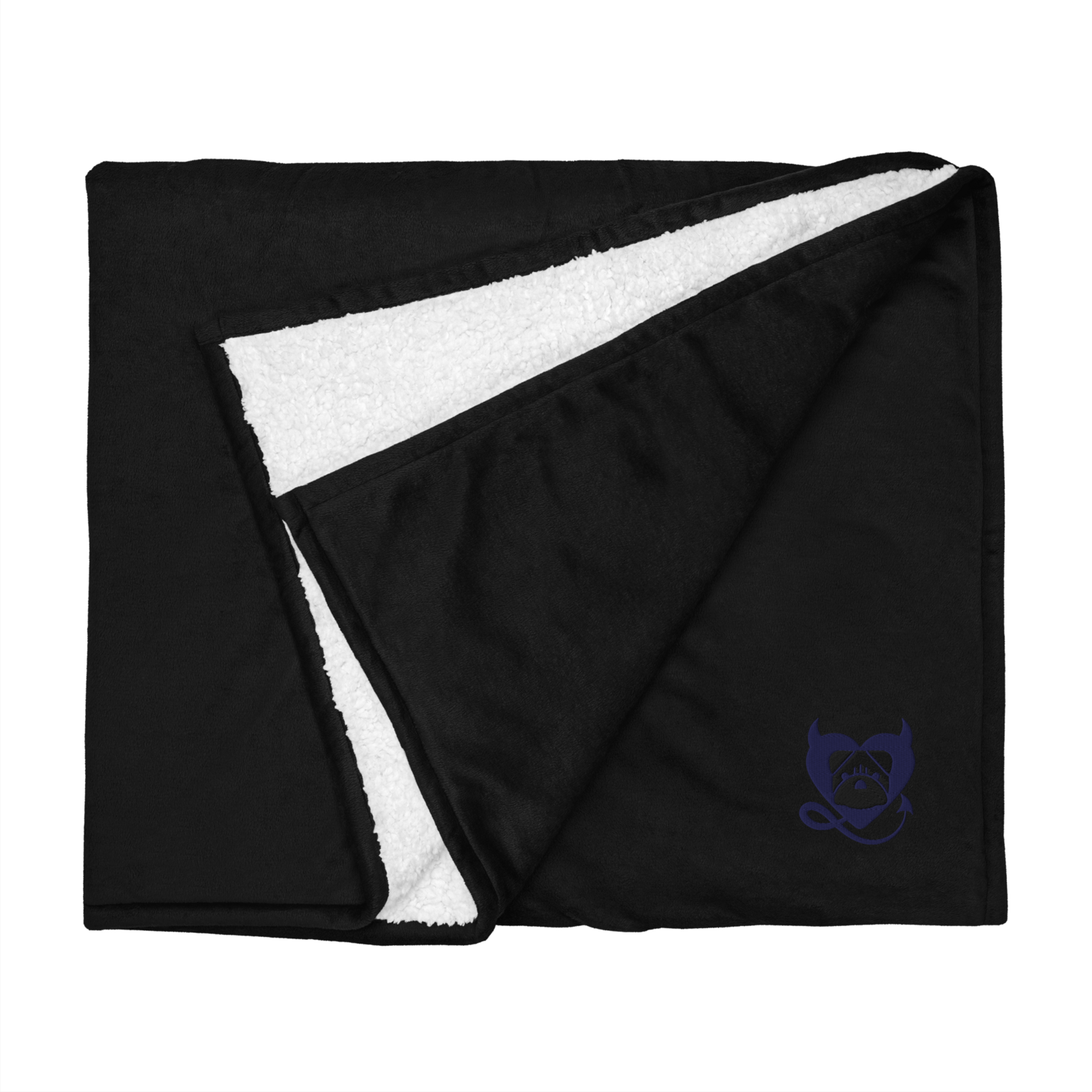 BULLYCRUSH (NAVY BLUE/BLACK) Premium sherpa PUPPY blanket (BLACK)