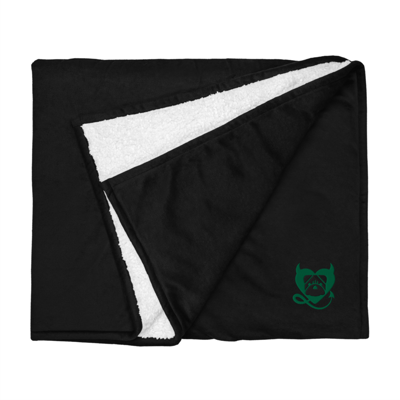 BULLYCRUSH (KELLY GREEN/BLACK) Premium sherpa PUPPY blanket (BLACK)