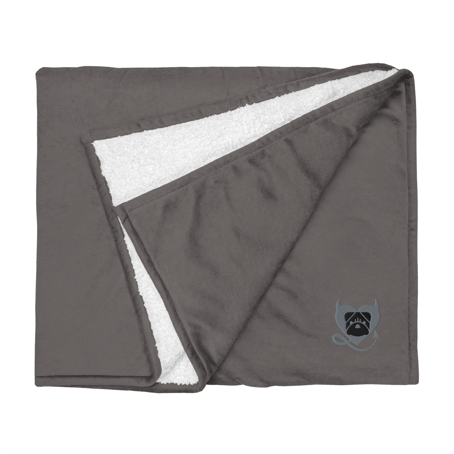 BULLYCRUSH (GREY/BLACK) Premium sherpa PUPPY blanket (HEATHER GREY)