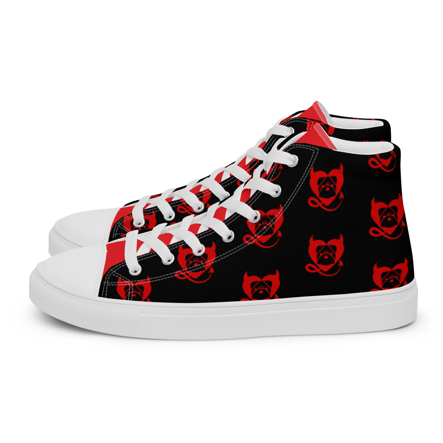 Men’s BULLYCRUSH (2) high top canvas shoes (BLACK/RED), Size: 5