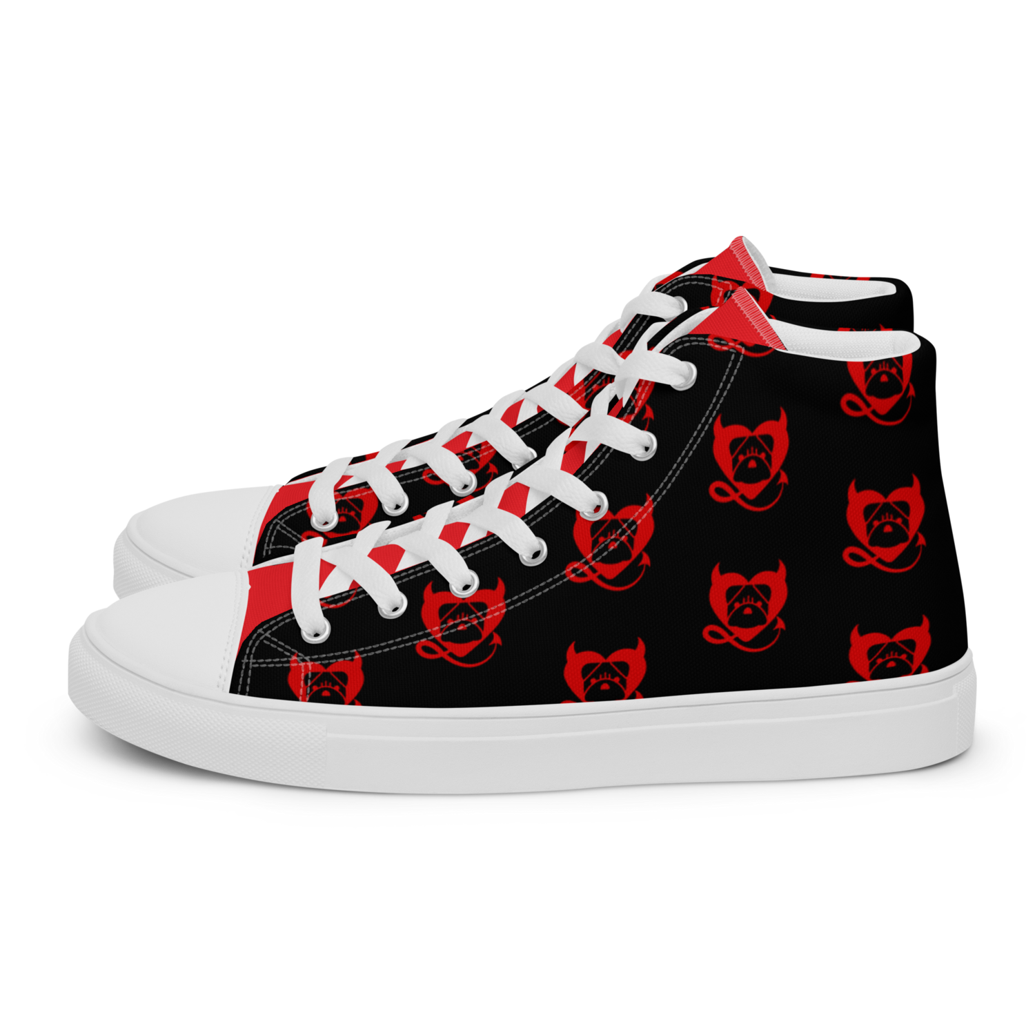 Women’s BULLYCRUSH (2) high top canvas shoes (BLACK/RED), Size: 5