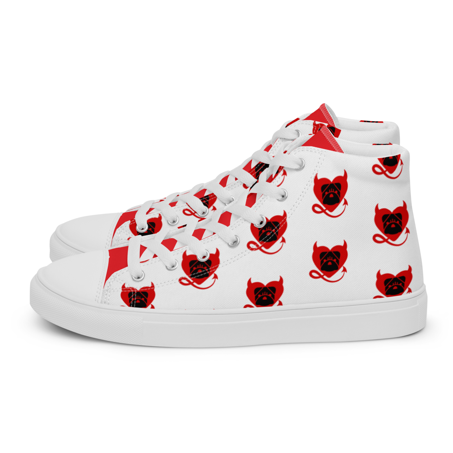 Men’s BULLYCRUSH (2) high top canvas shoes (WHITE/RED), Size: 5
