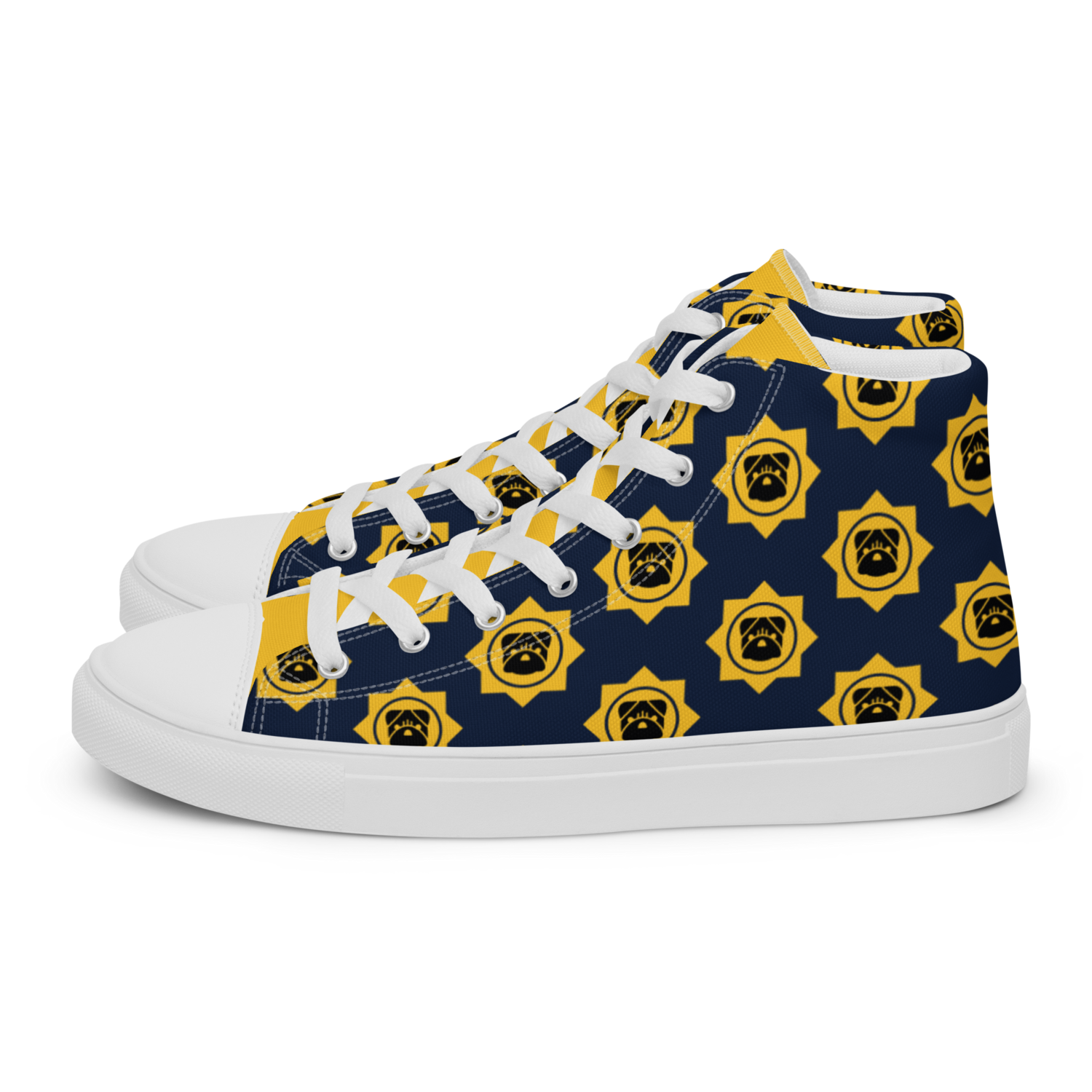 Men’s DAILYBRED (2) high top canvas shoes (NAVY BLUE/YELLOW), Size: 5