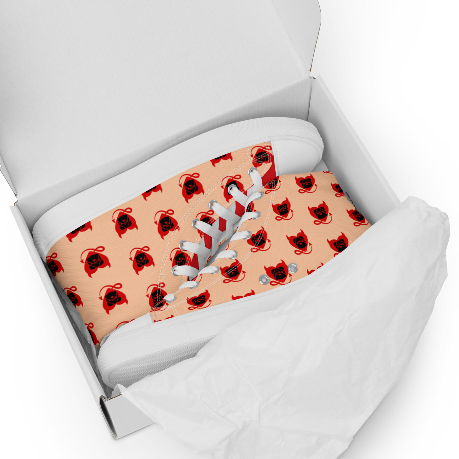 Women’s BULLYCRUSH (2) high top canvas shoes (PEACH/RED)