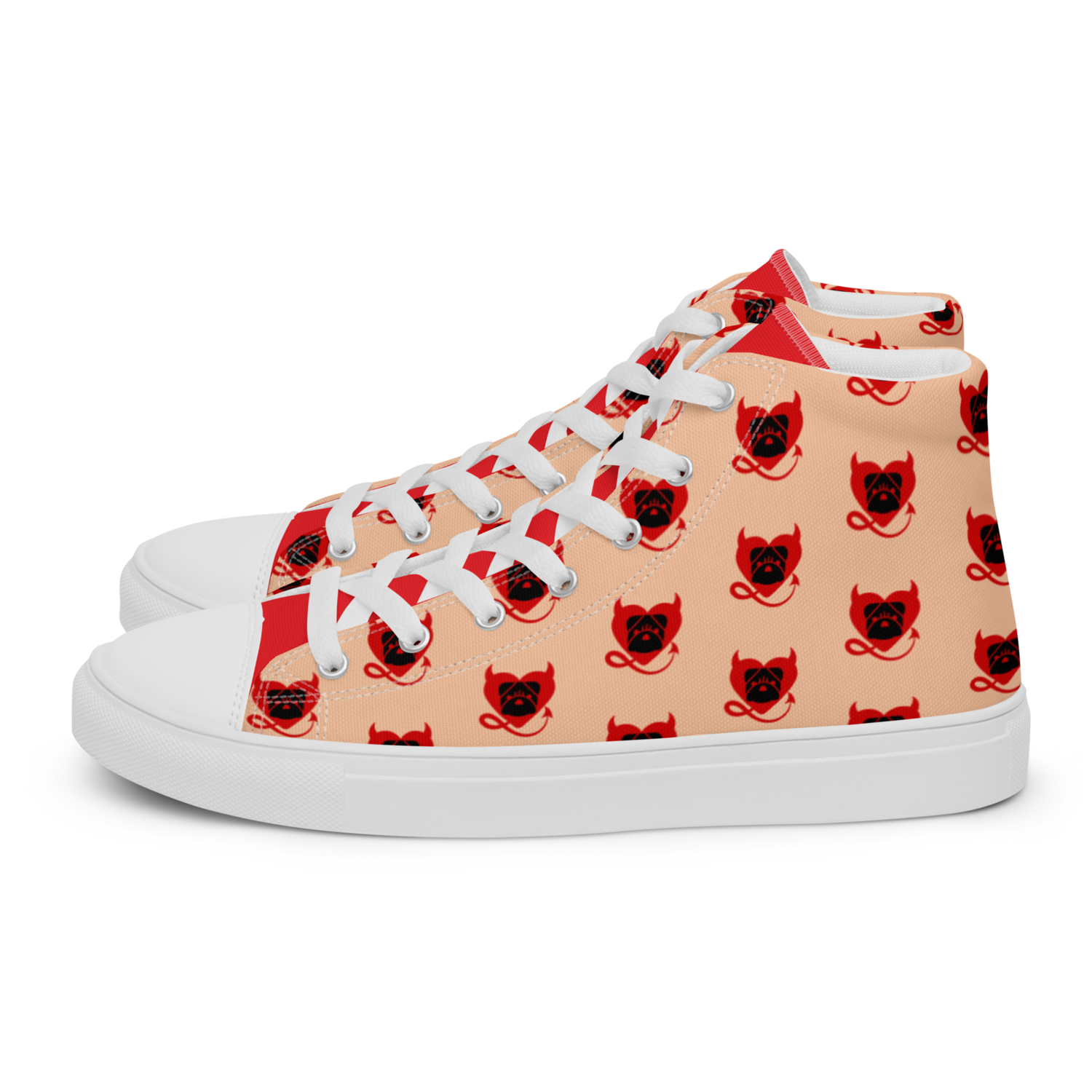 Women’s BULLYCRUSH (2) high top canvas shoes (PEACH/RED), Size: 5