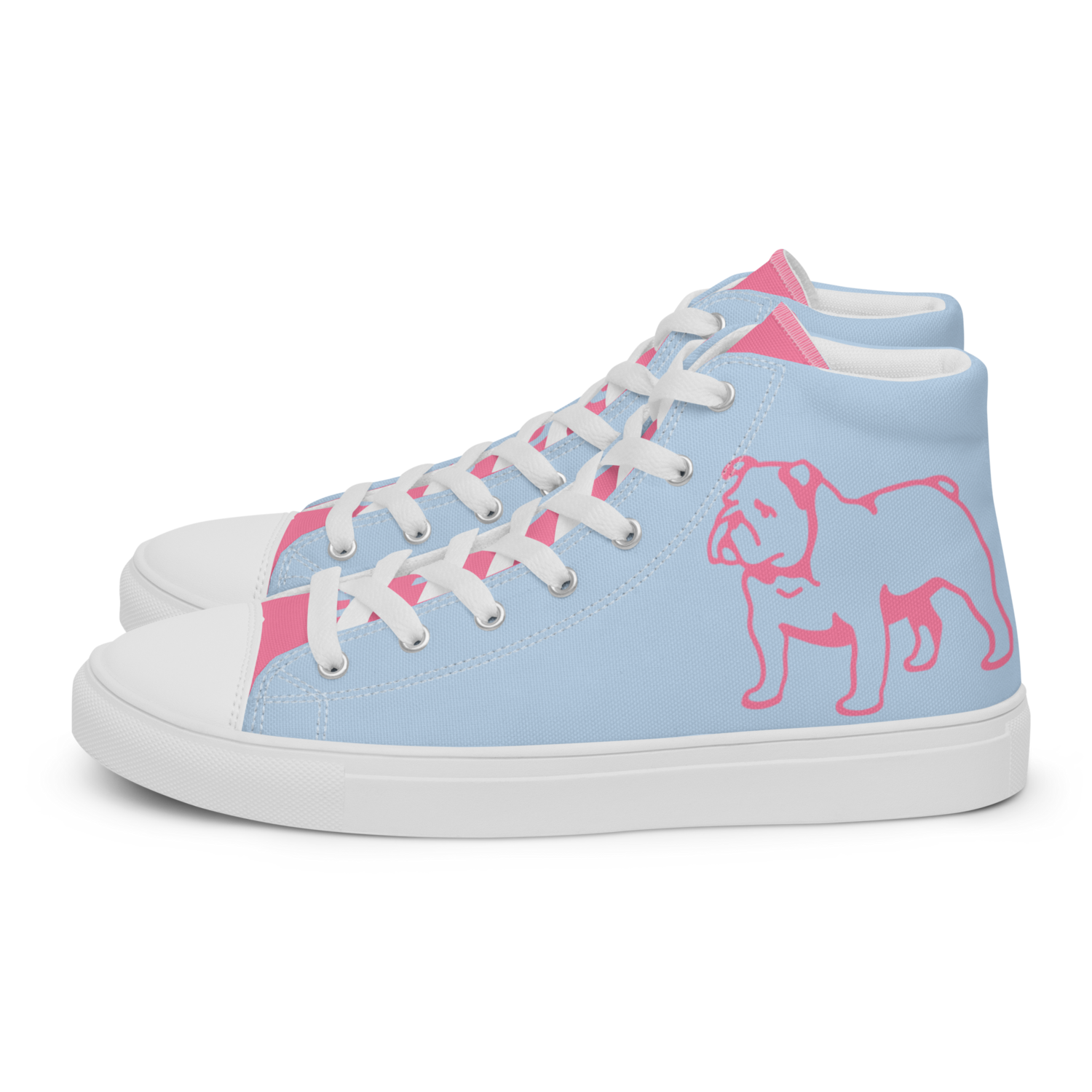 Women’s BULLY GROUND high top canvas shoes (BAE BLUE/TICKLE ME PINK), Size: 5