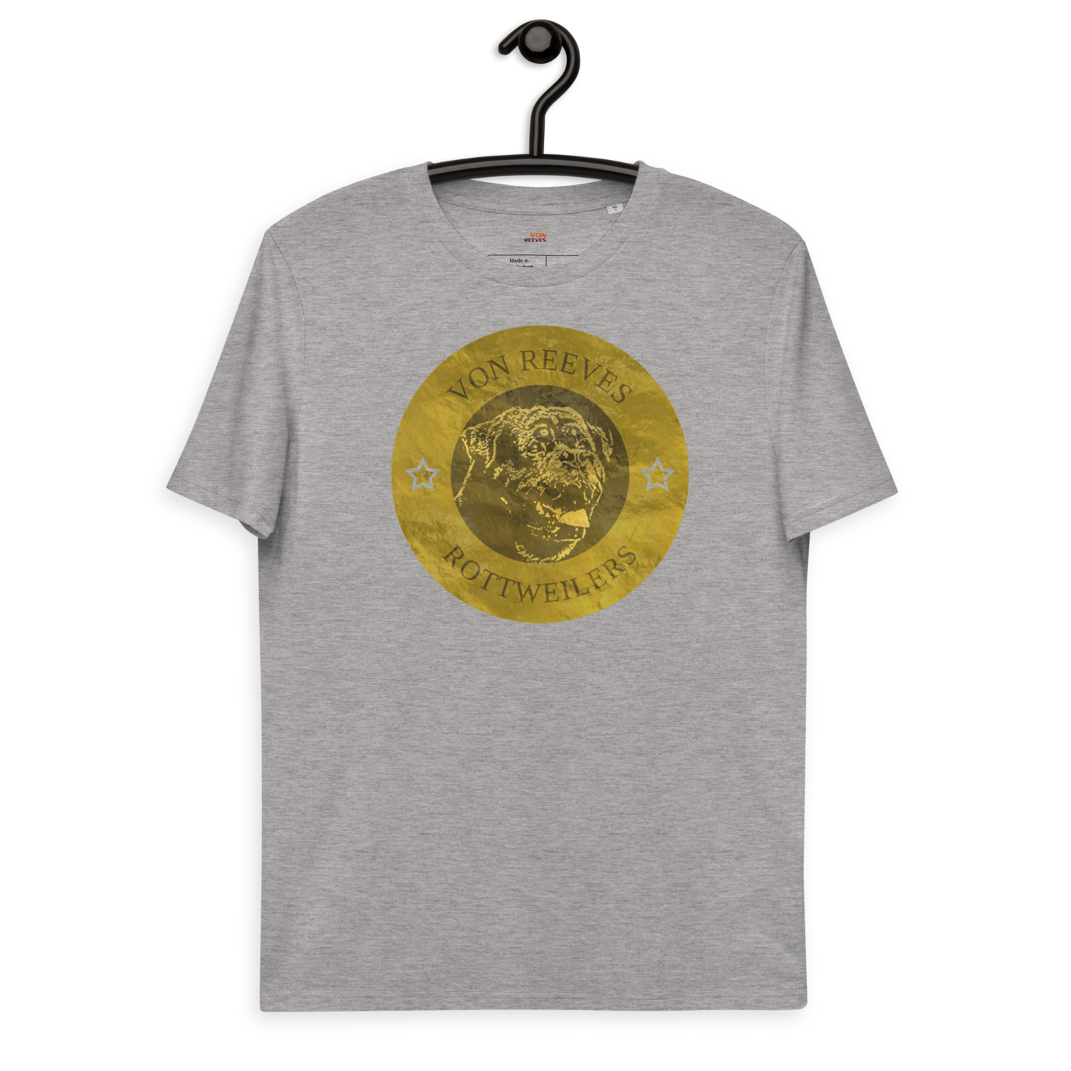 VON REEVES COIN OF THOR (GOLD) Unisex organic cotton t-shirt (HEATHER GREY)