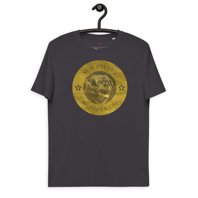 VON REEVES COIN OF THOR (GOLD) Unisex organic cotton t-shirt (ANTHRACITE GREY)
