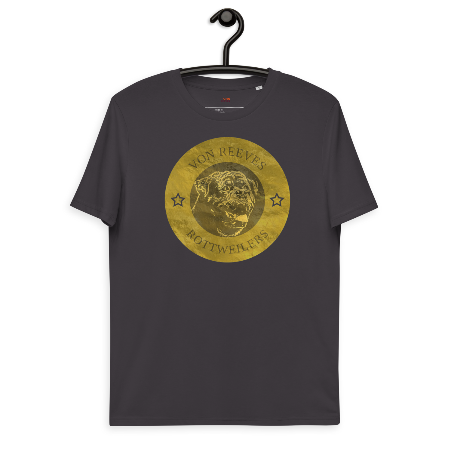 VON REEVES COIN OF THOR (GOLD) Unisex organic cotton t-shirt (ANTHRACITE GREY)