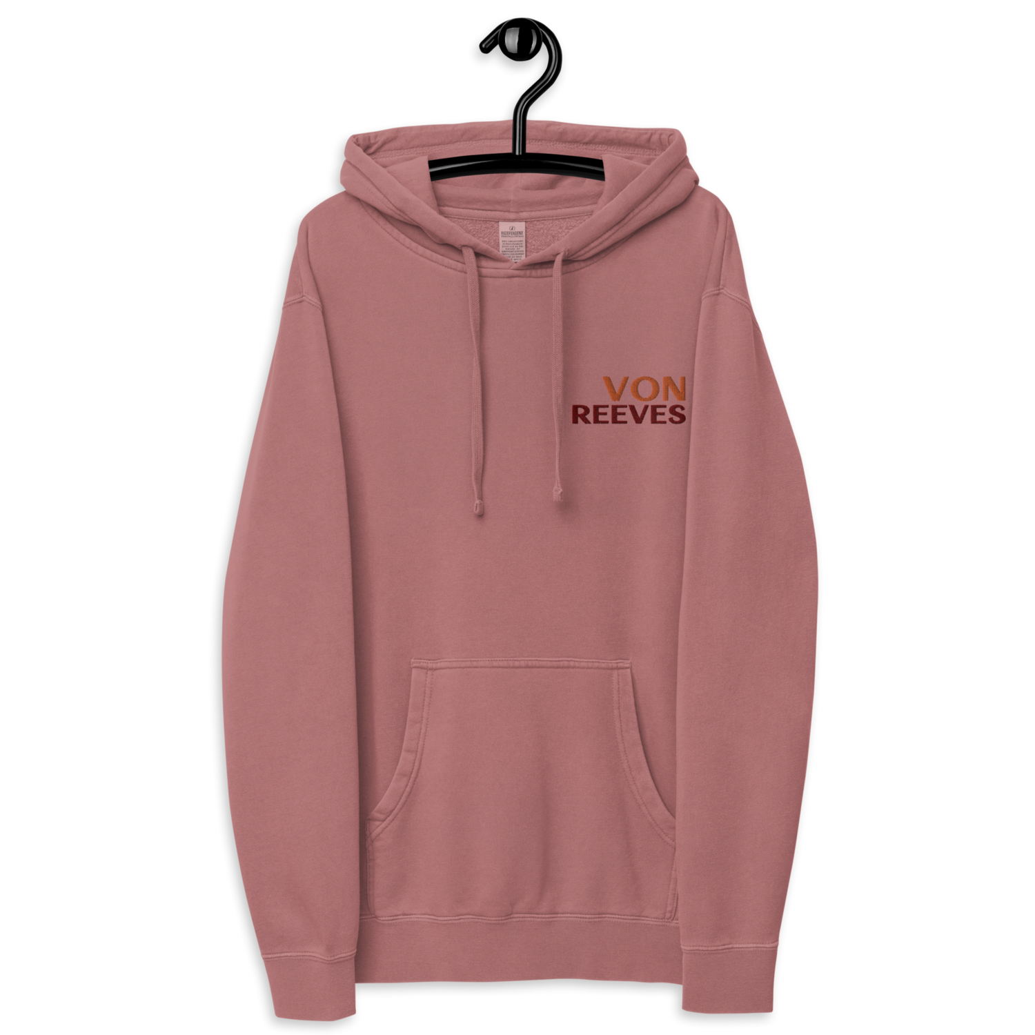 VON REEVES Unisex PREMIUM pigment-dyed hoodie (PIGMENT MAROON)