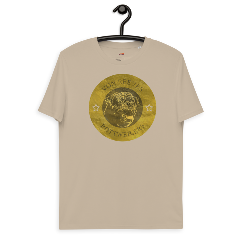 VON REEVES COIN OF THOR (GOLD) Unisex organic cotton t-shirt (DESERT DUST BROWN)