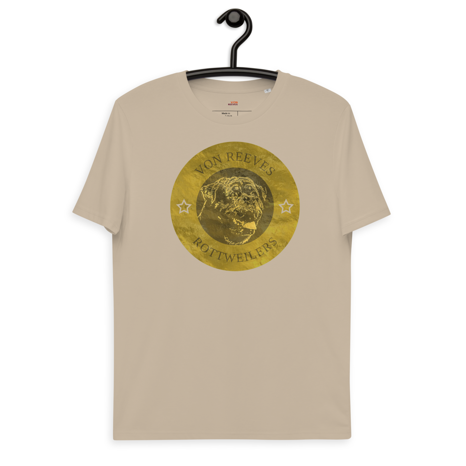 VON REEVES COIN OF THOR (GOLD) Unisex organic cotton t-shirt (DESERT DUST BROWN)