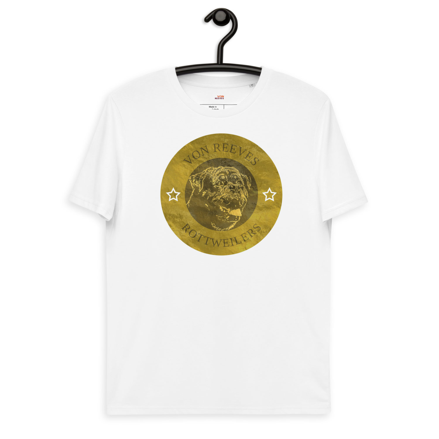 VON REEVES COIN OF THOR (GOLD) Unisex organic cotton t-shirt (WHITE)