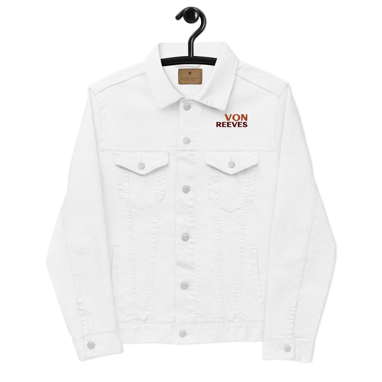 VON REEVES Unisex PREMIUM denim jacket (WHITE)