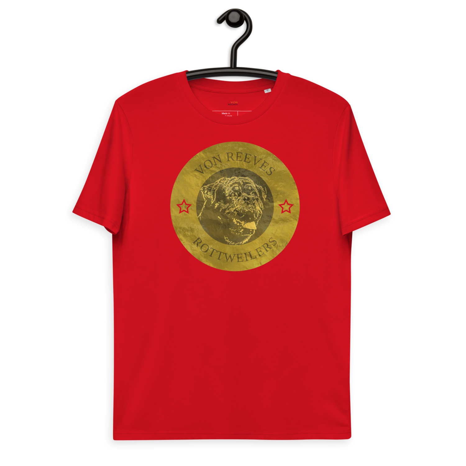 VON REEVES COIN OF THOR (GOLD) Unisex organic cotton t-shirt (RED)