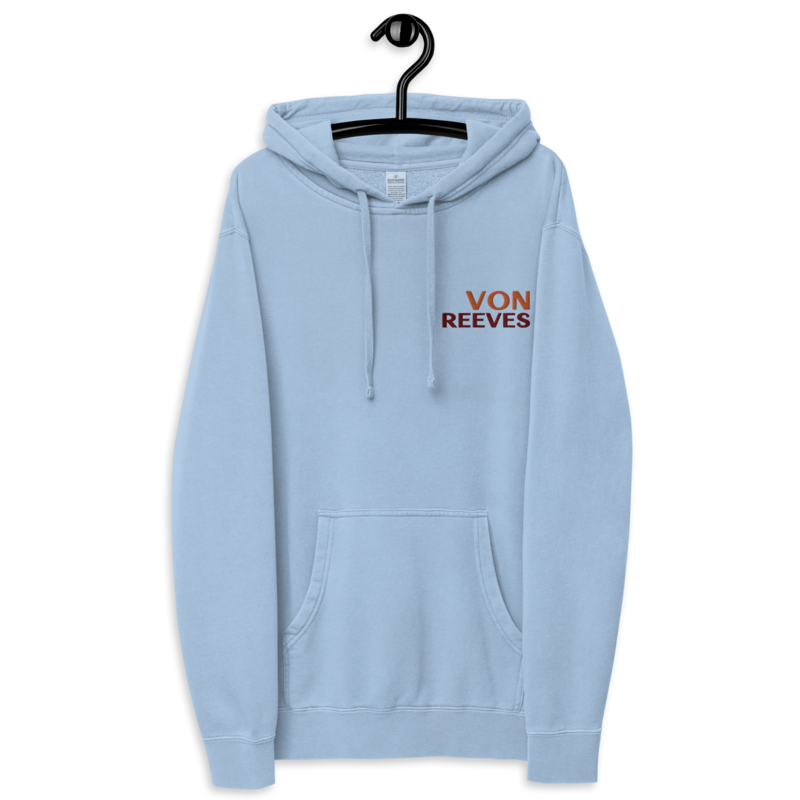 VON REEVES Unisex PREMIUM pigment-dyed hoodie (PIGMENT LIGHTBLUE)