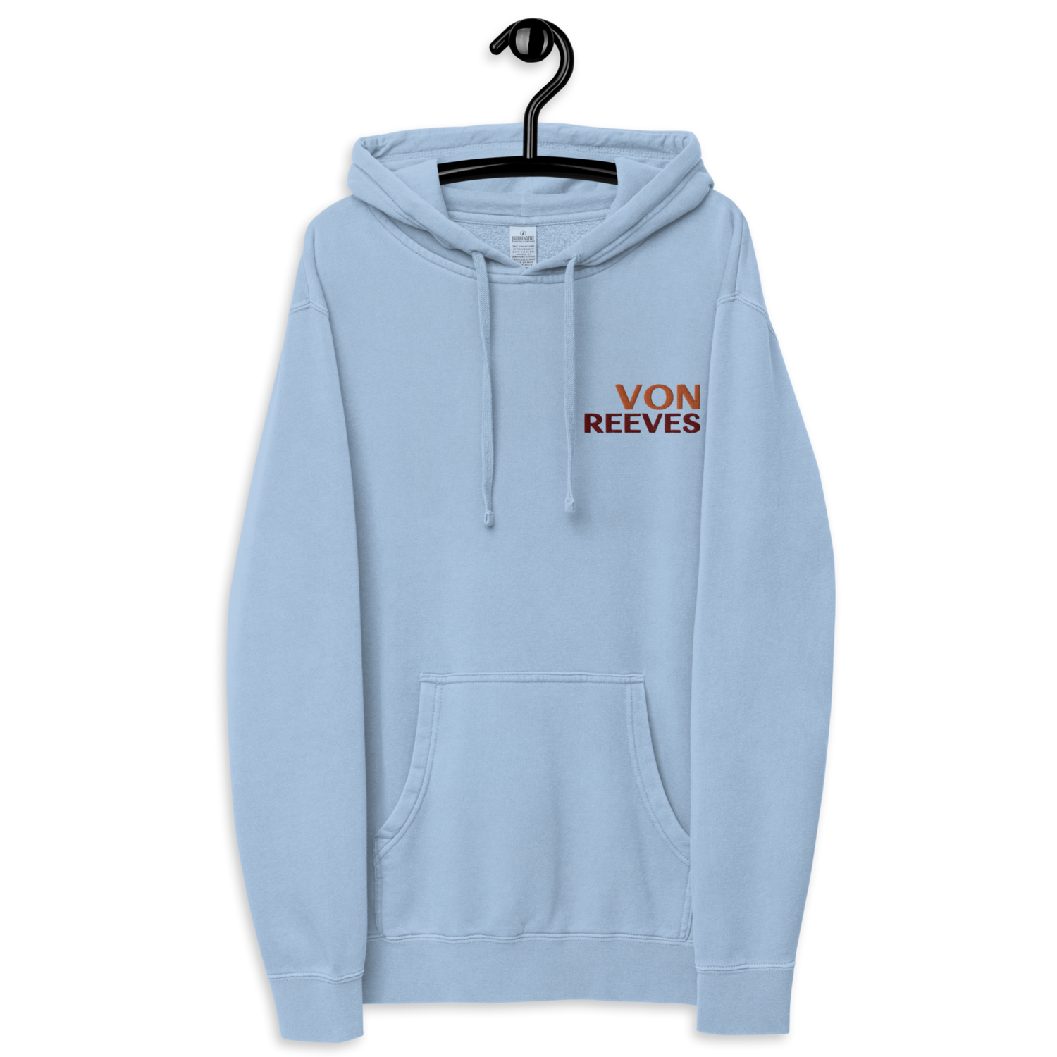 VON REEVES Unisex PREMIUM pigment-dyed hoodie (PIGMENT LIGHTBLUE)