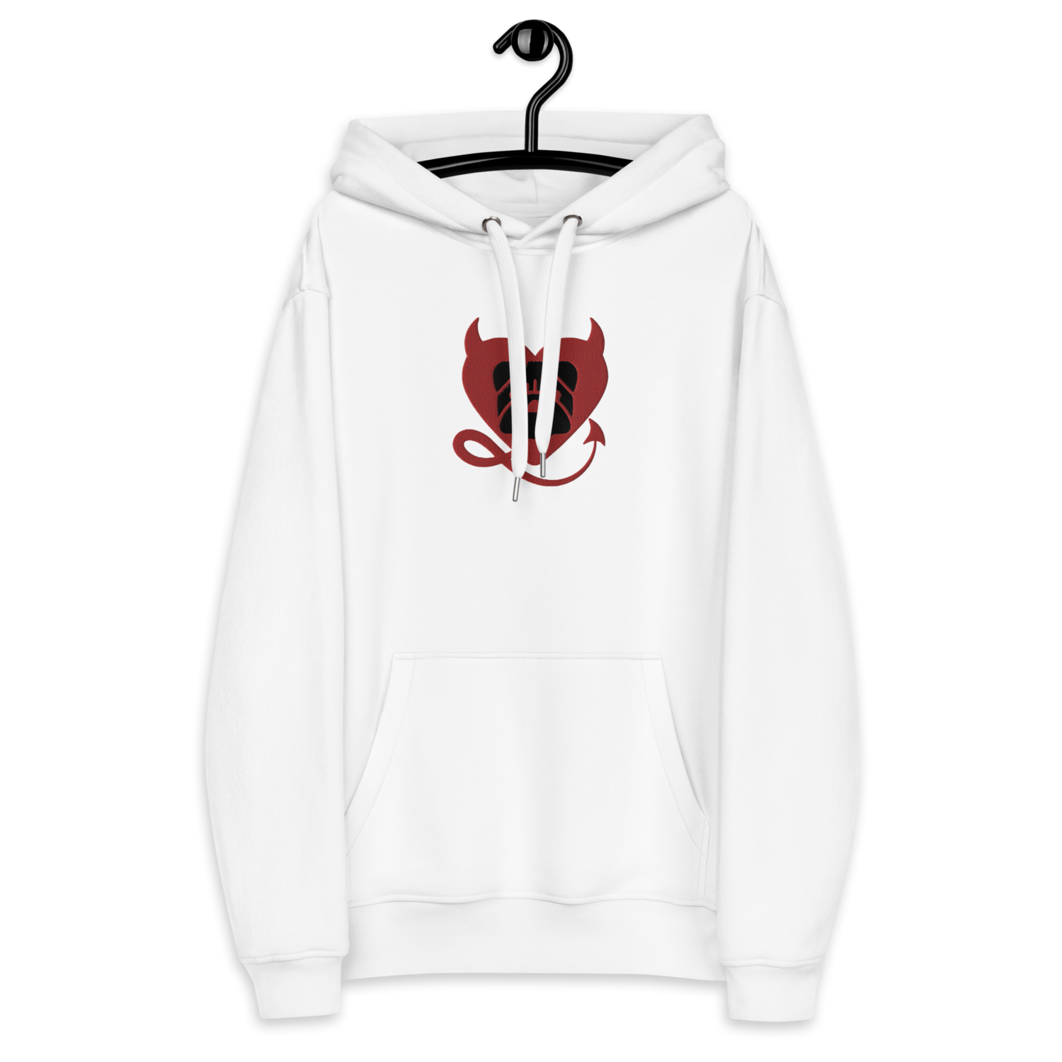 BULLYCRUSH (RED/BLACK) EMBROIDERED Premium UNISEX eco hoodie (WHITE)