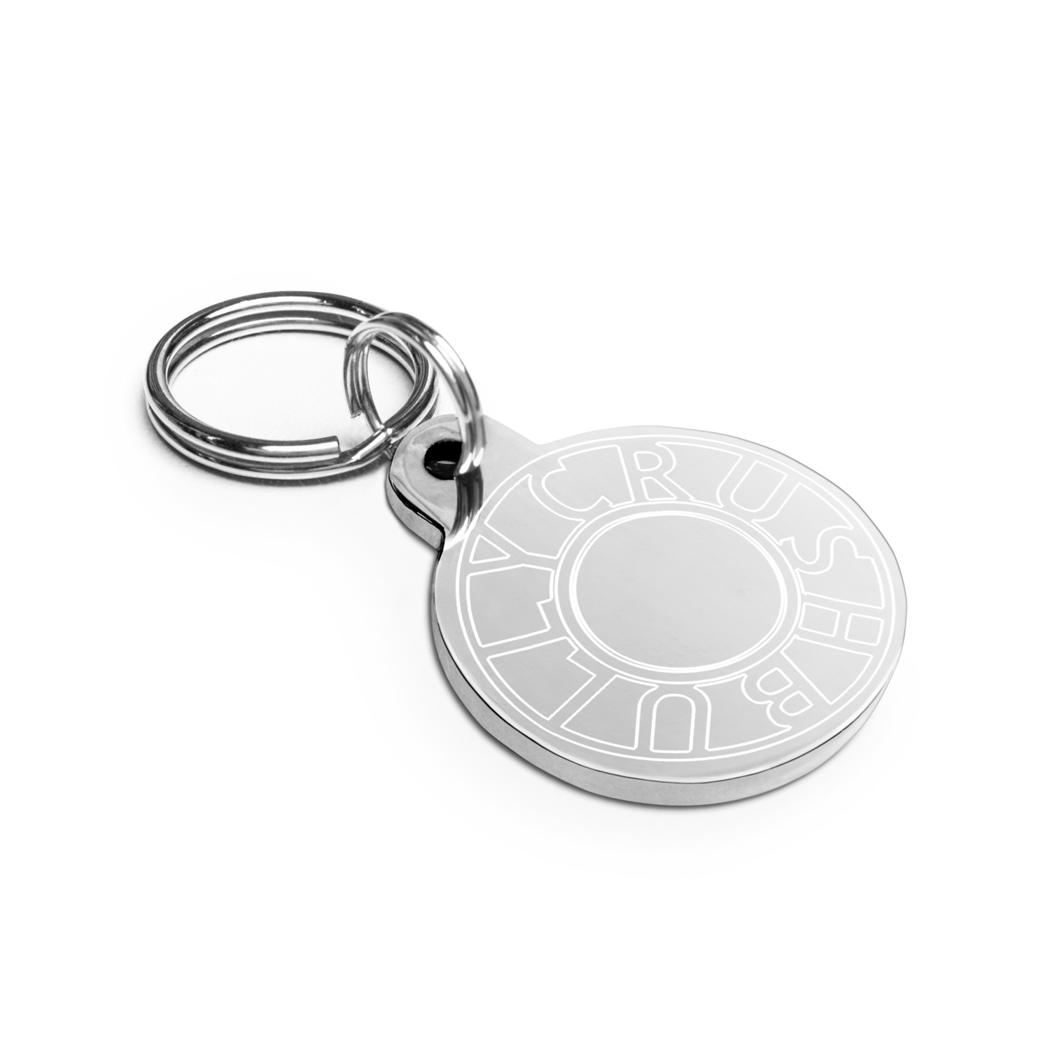 BULLYCRUSH PREMIUM Engraved pet ID tag, Color: Silver