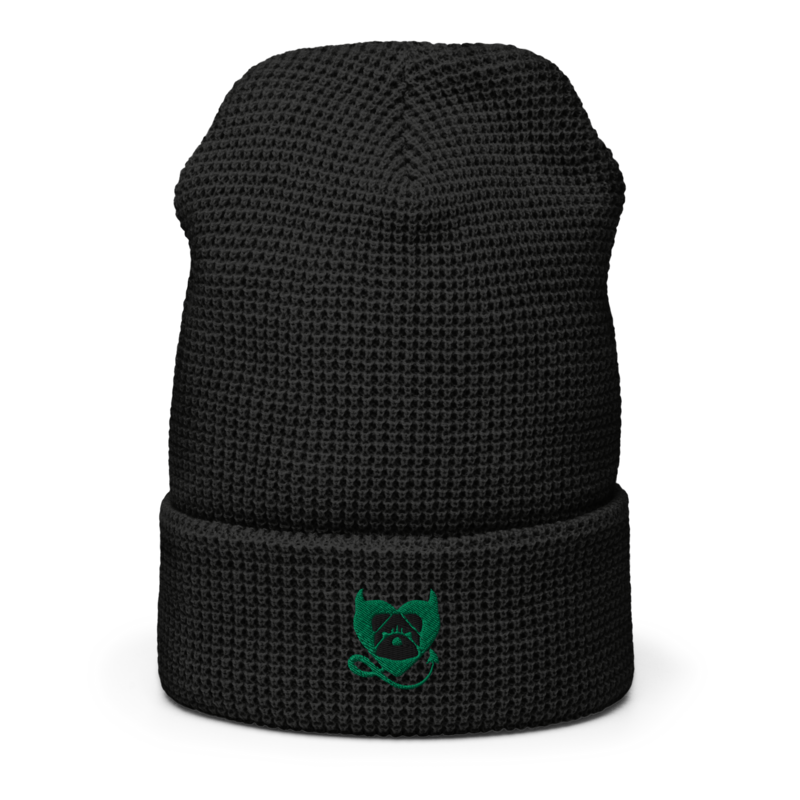 BULLYCRUSH (GREEN/BLACK) EMBROIDERED UNISEX Waffle beanie