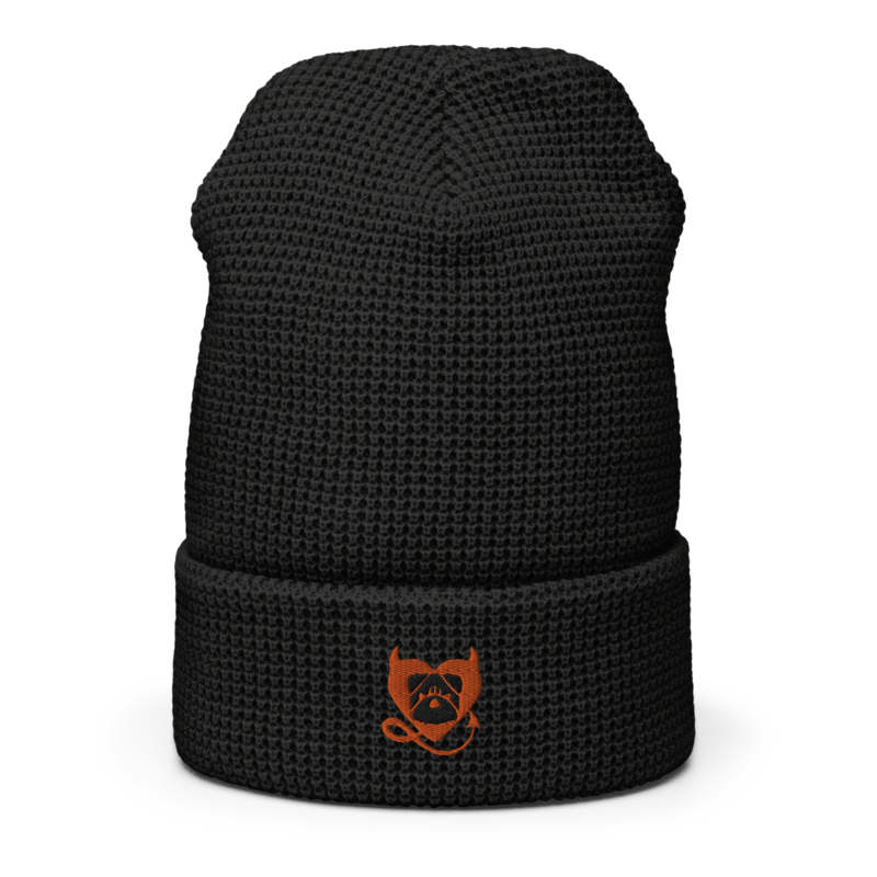 BULLYCRUSH EMBROIDERED (ORANGE/BLACK) UNISEX Waffle beanie