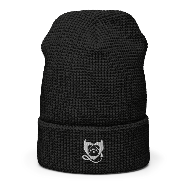 BULLYCRUSH (WHITE/BLACK) EMBROIDERED UNISEX Waffle beanie