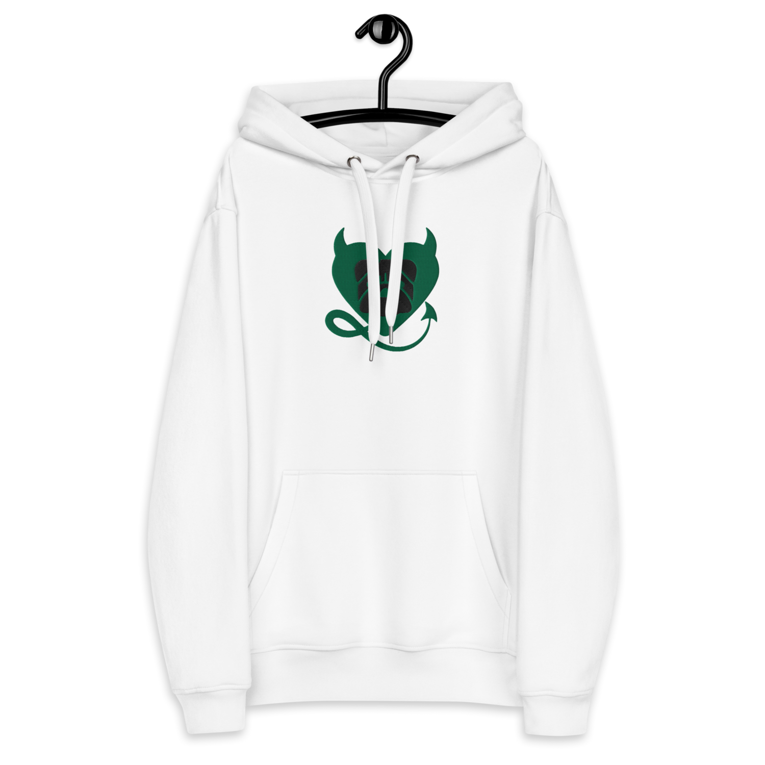 BULLYCRUSH (GREEN/BLACK) EMBROIDERED Premium UNISEX eco hoodie (WHITE)