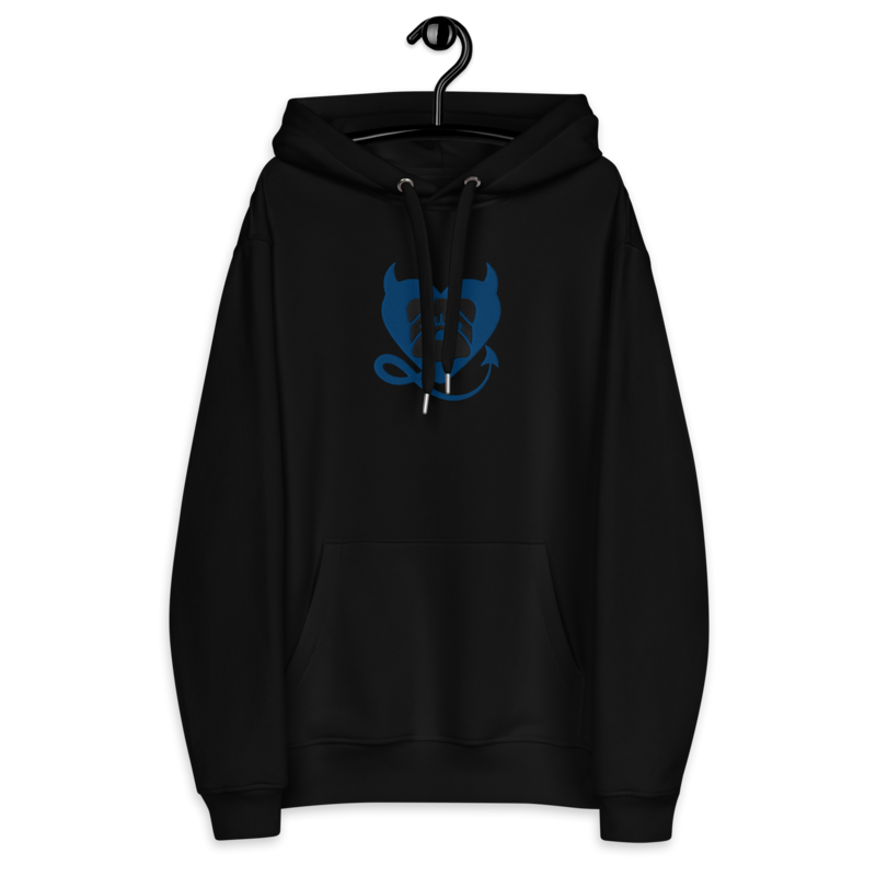 BULLYCRUSH (BLUE/BLACK) EMBROIDERED Premium UNISEX eco hoodie (BLACK)