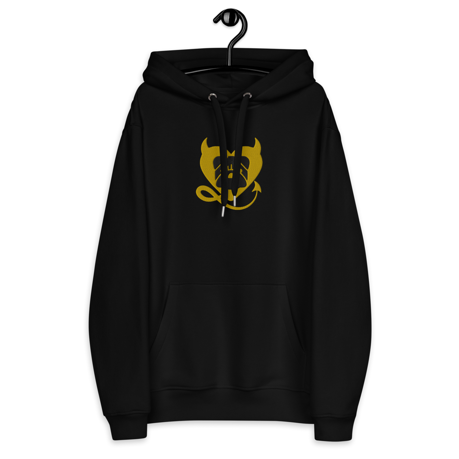 BULLYCRUSH (YELLOW/BLACK) EMBROIDERED Premium UNISEX eco hoodie (WHITE), Color: Black, Size: XS